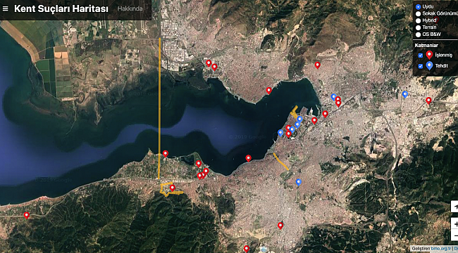 İzmir'in Kent Suçları Haritası ve Listesi
