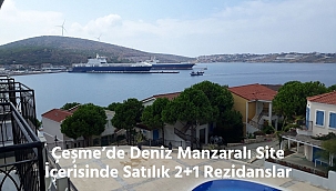 Çeşme'de Deniz Manzaralı Site İçerisinde Satılık 2+1 Rezidans