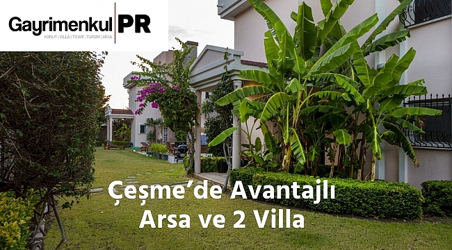 Çeşme'de Satılık 1200 m2 Arsa İçinde 2 Villa
