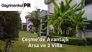 Çeşme'de Satılık 1200 m2 Arsa İçinde 2 Villa