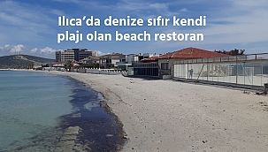 Ilıca'da kendi plajı olan denize sıfır beach restoran